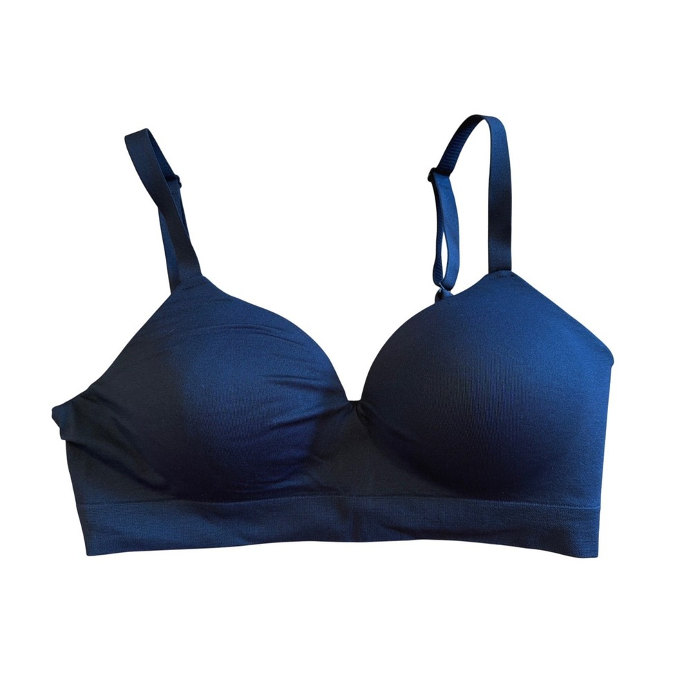 Truekind T Shirt Wireless Shaper Bra #10210 Black Size Medium Comfort Support